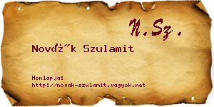 Novák Szulamit névjegykártya
