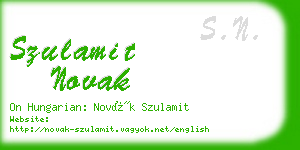 szulamit novak business card